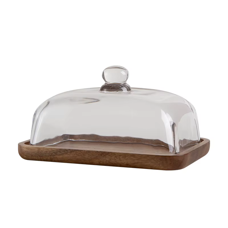 Assiette à gâteau en bambou et bois