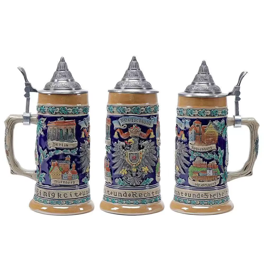 Chopes à bière en céramique rétro de différents styles