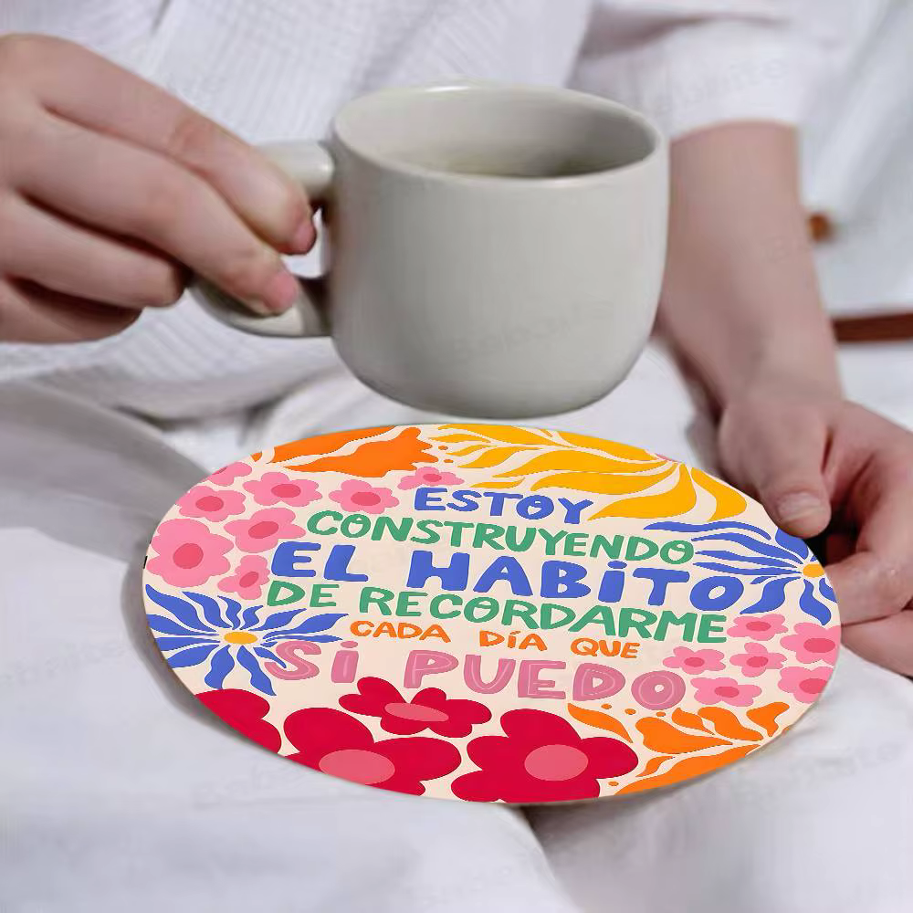 Plus Amor Por faveur dessous de verre en bois café tasse à thé décoration