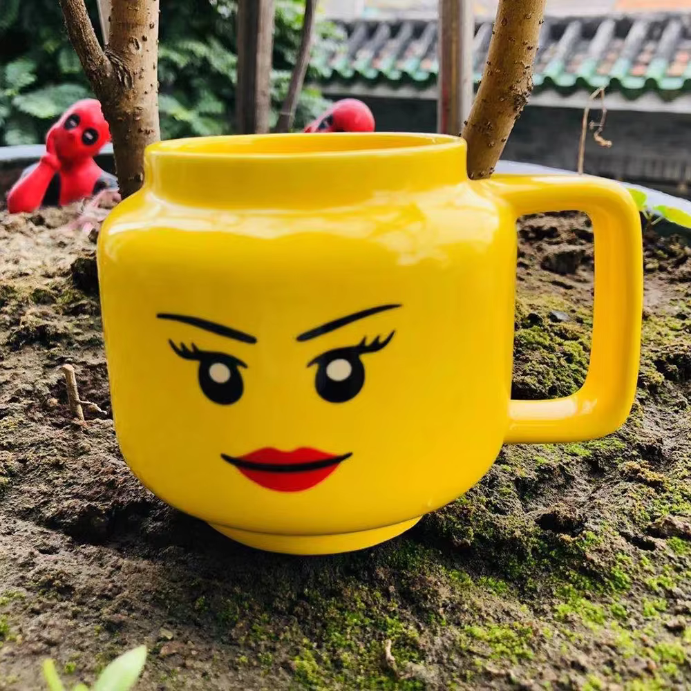 Mug en céramique avec visage souriant amusant - Cadeau de Noël mignon pour les enfants, tasse à boire idéale pour les enfants
