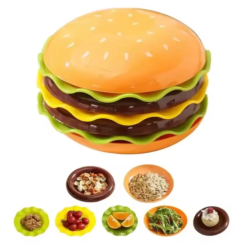 Ensemble d'assiettes à hamburger empilables