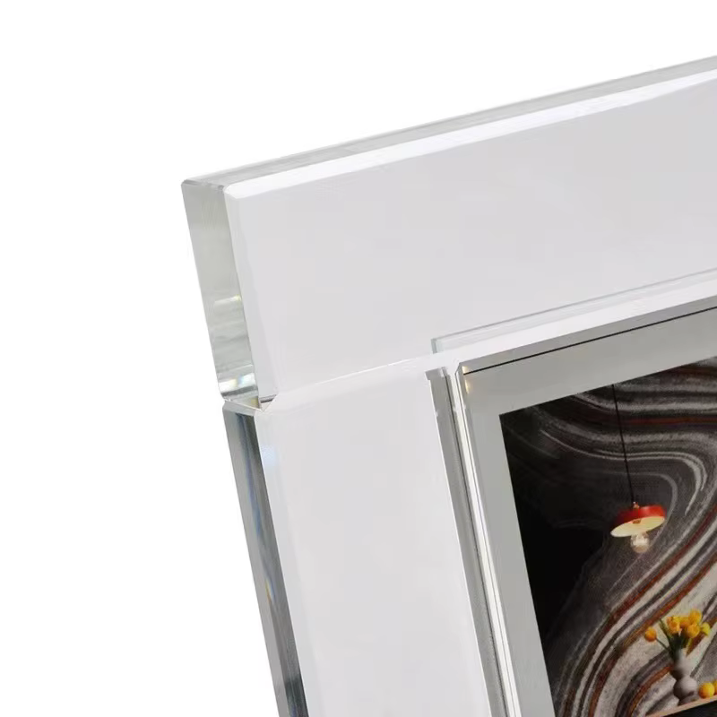 Cadre photo en cristal transparent, cube en verre, support de rangement pour photos, décorations de bureau, ornements décoratifs pour la maison