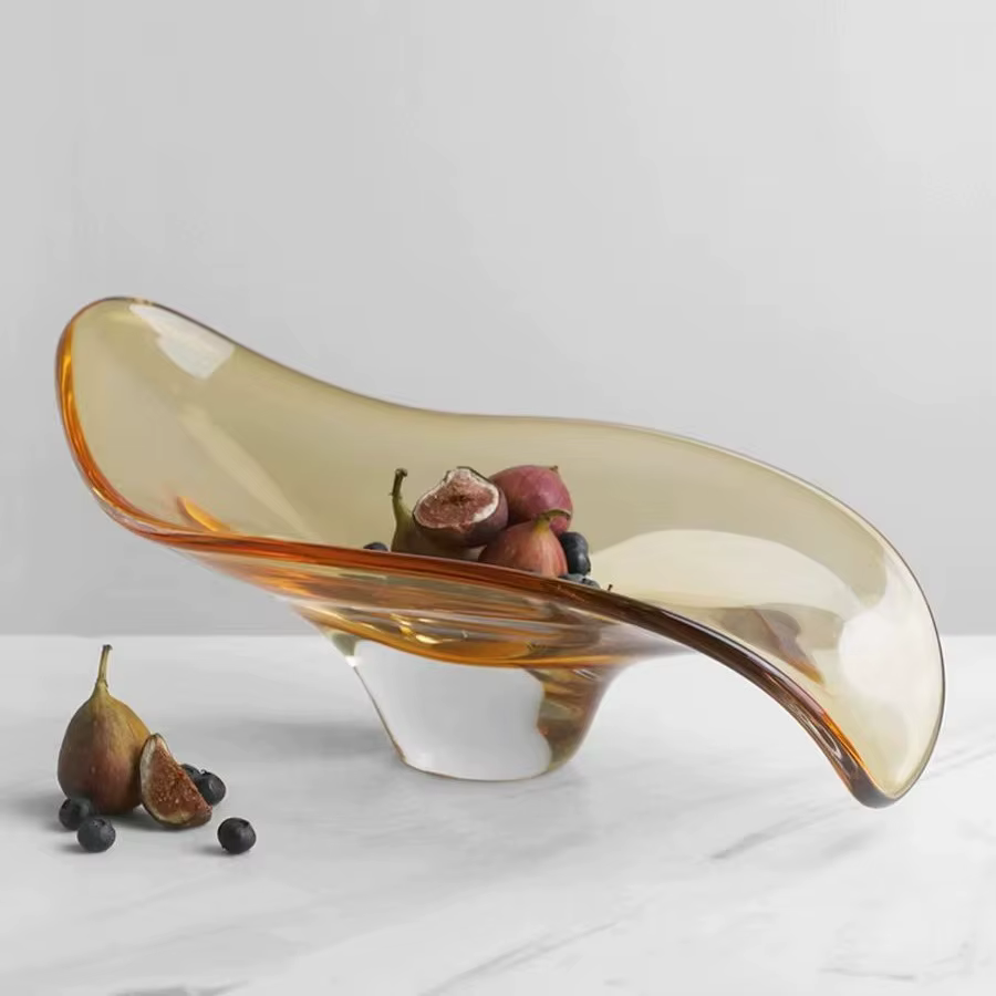 Bol en verre géométrique plateau à fruits
