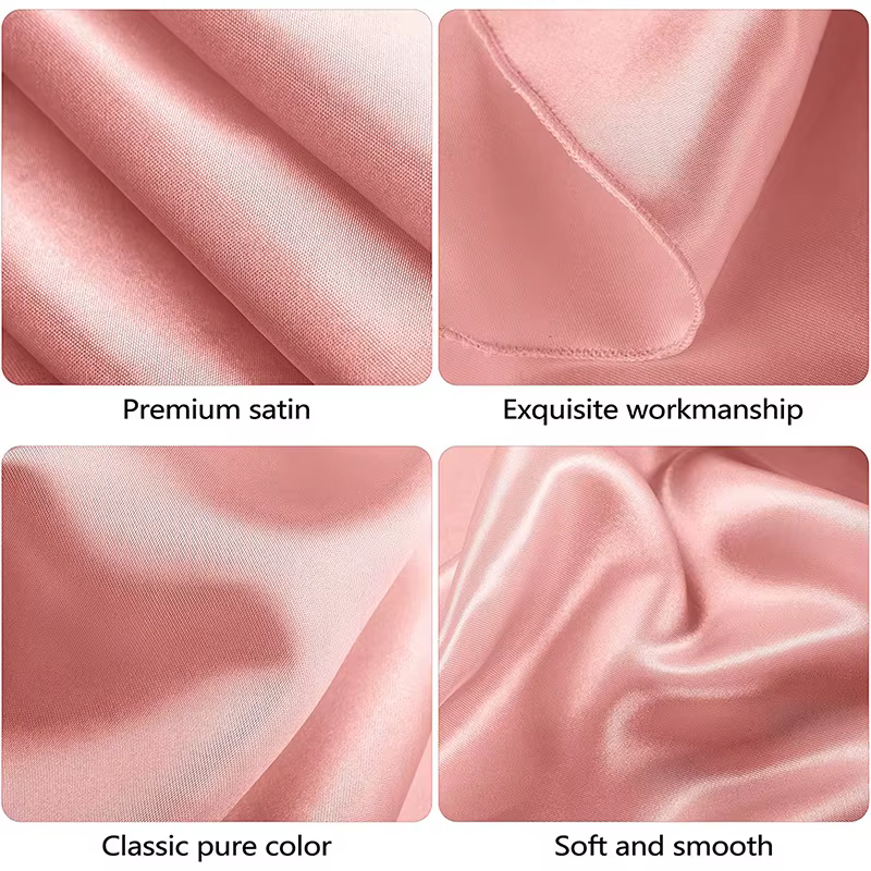 Nappe en satin or champagne