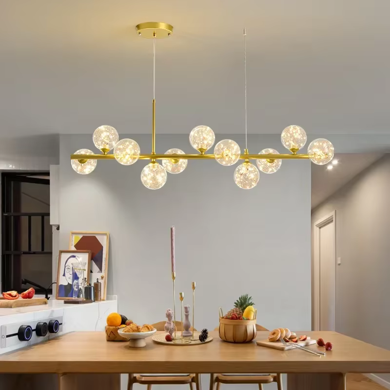 Lustre de plafond boule de verre moderne pour Table à manger salon cuisine île suspension lampe décor à la maison luminaire intérieur