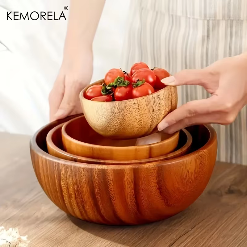 Bol à salade en bois d'acacia pour enfants