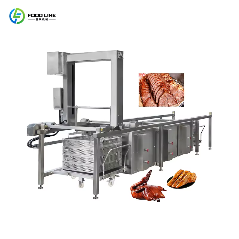 Chaîne de cuisson continue pour viande (bœuf et mouton) – Machine de cuisson industrielle pour cantines – Équipement de transformation alimentaire personnalisable