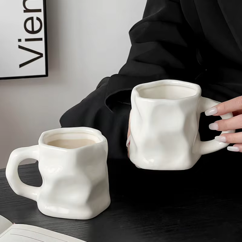 Tasse à café en céramique dénoyautée irrégulière créative 30ml thé de l'après-midi Dessert
