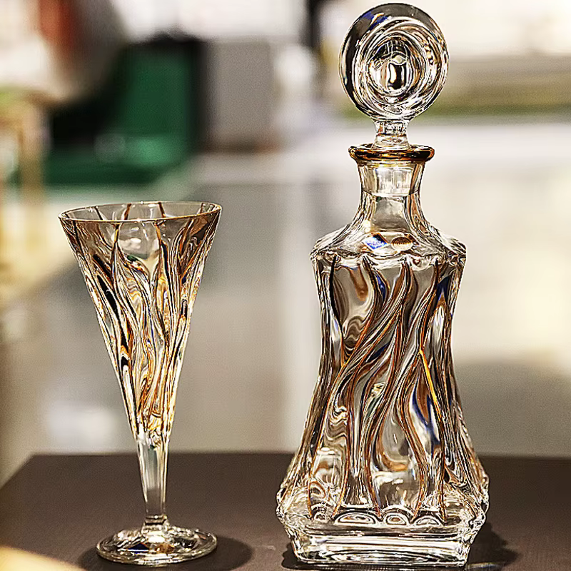 Verre à whisky en cristal doré tressé, grand verre à vin rouge, service à vin