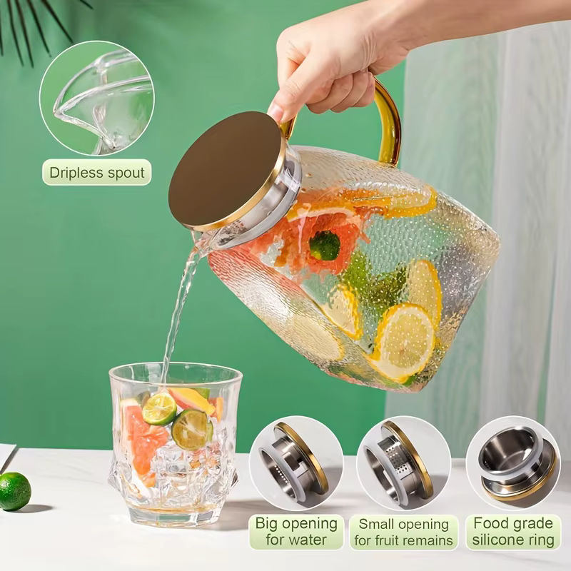 Bouilloire en verre transparente à côté étroit de 1