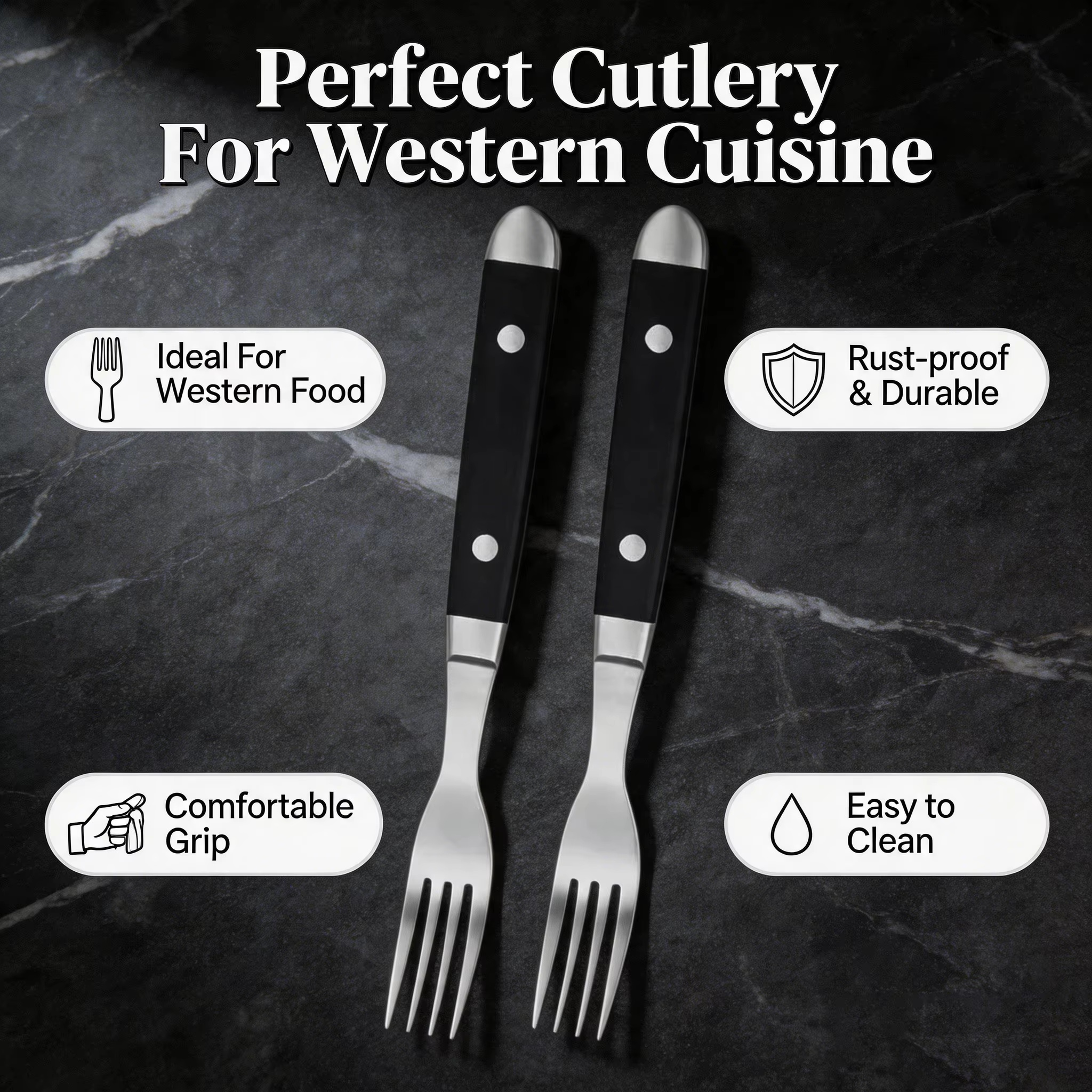Ensemble de fourchettes à steak en acier inoxydable de haute qualité