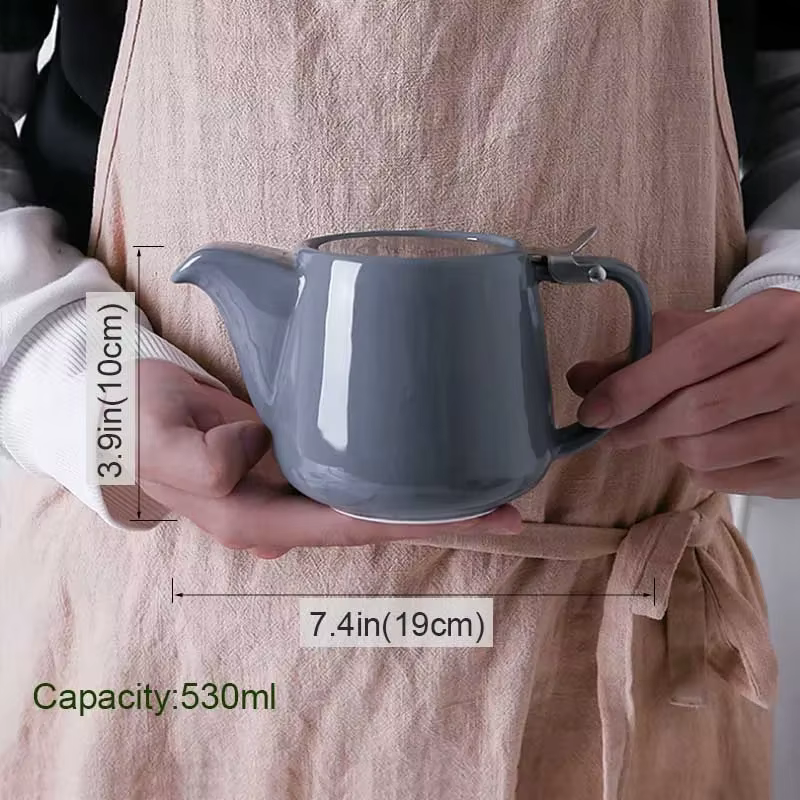 Théière en céramique japonaise avec filtre en acier inoxydable
