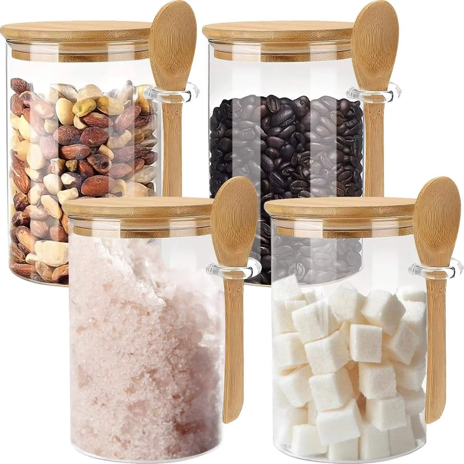 Récipient à sucre en verre de 280ml avec cuillère