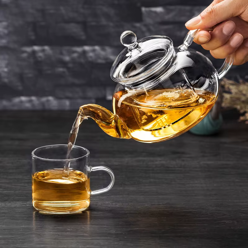 Théière en verre transparent de 400/600/1000ml