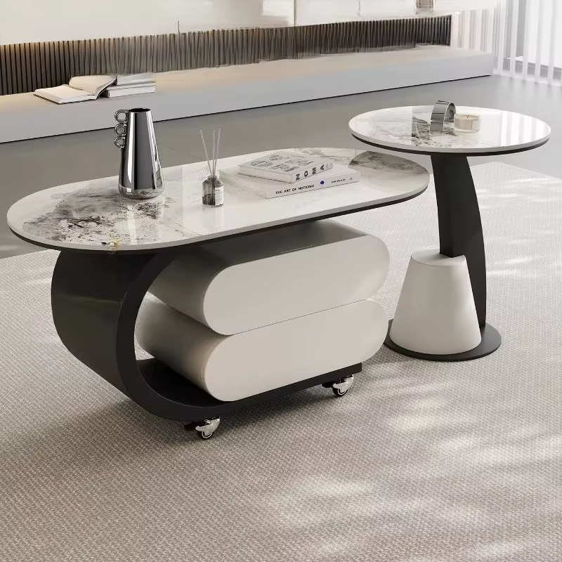 Table basse à tiroirs simples, design moderne, tables basses de salon, tables basses mobiles flexibles, Stolik Kawowy, meubles de maison