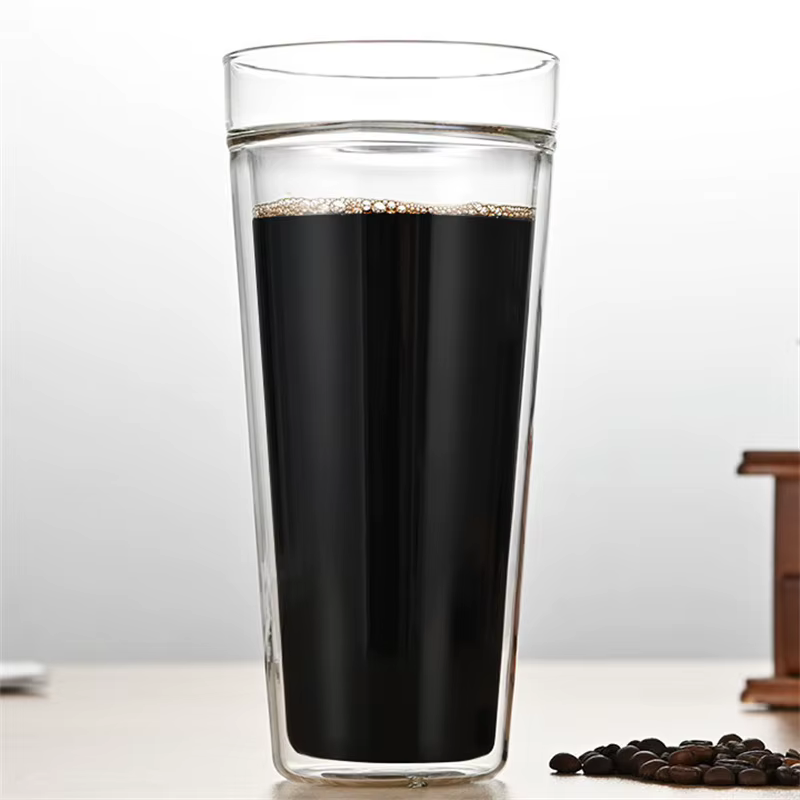 Tasse à café en verre à double paroi résistante à la chaleur