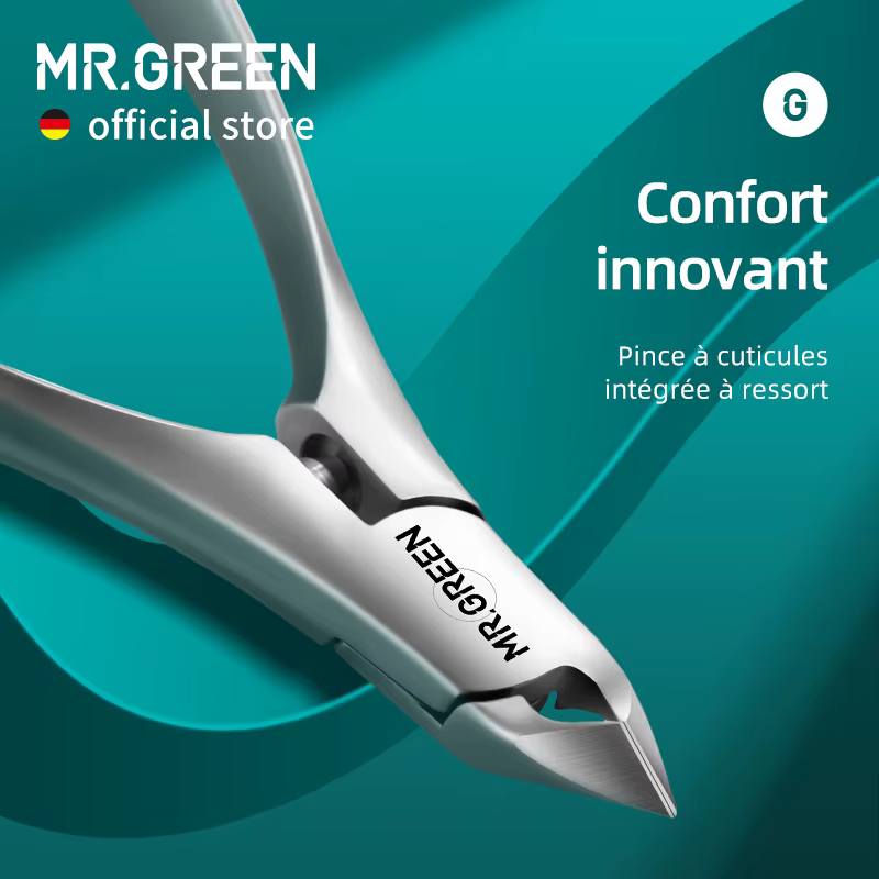 MR.GREEN Pinces à cuticules pour le soin des ongles Outils professionnels pour ongles en acier inoxydable