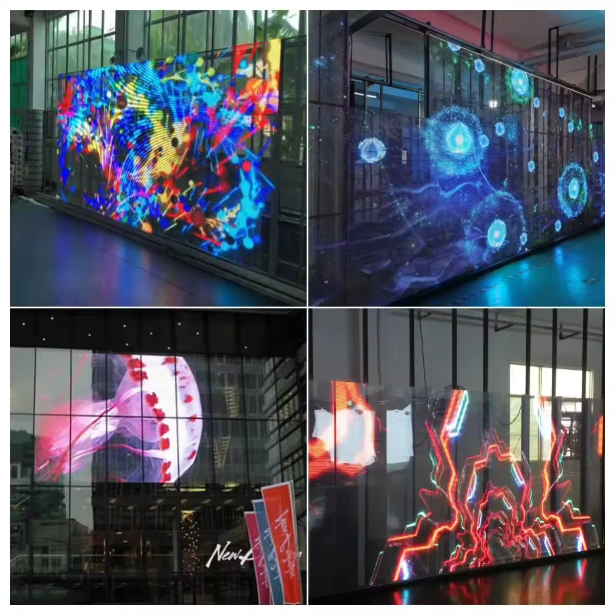 Écran d'affichage LED Transparent extérieur P3.91 panneaux muraux vidéo LED TV en verre pour signalisation numérique et affichages