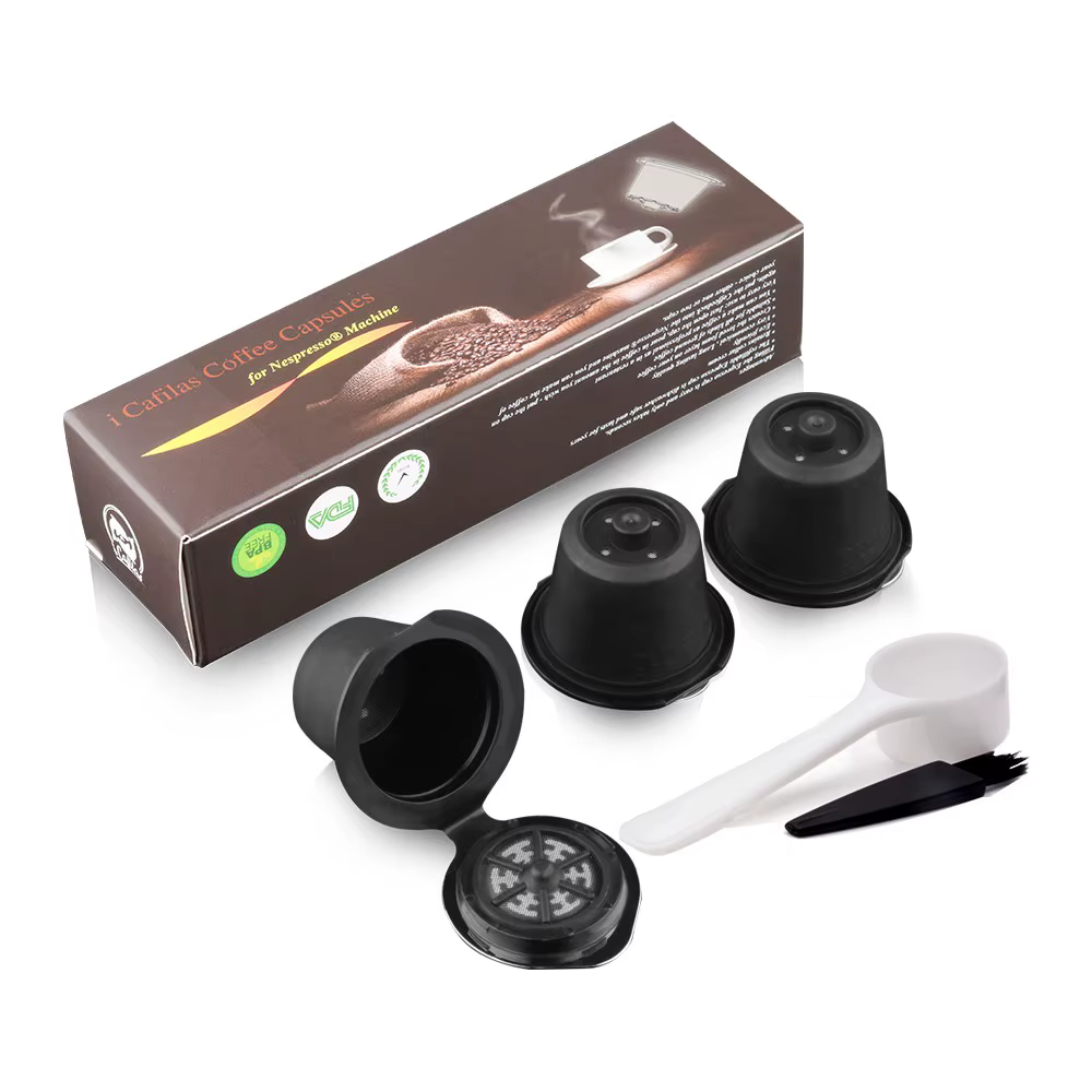 RECAFIMIL Capsule de café rechargeable pour Nespresso, capsule de café réutilisable en acier inoxydable, version Crema, pour machine Nescafe