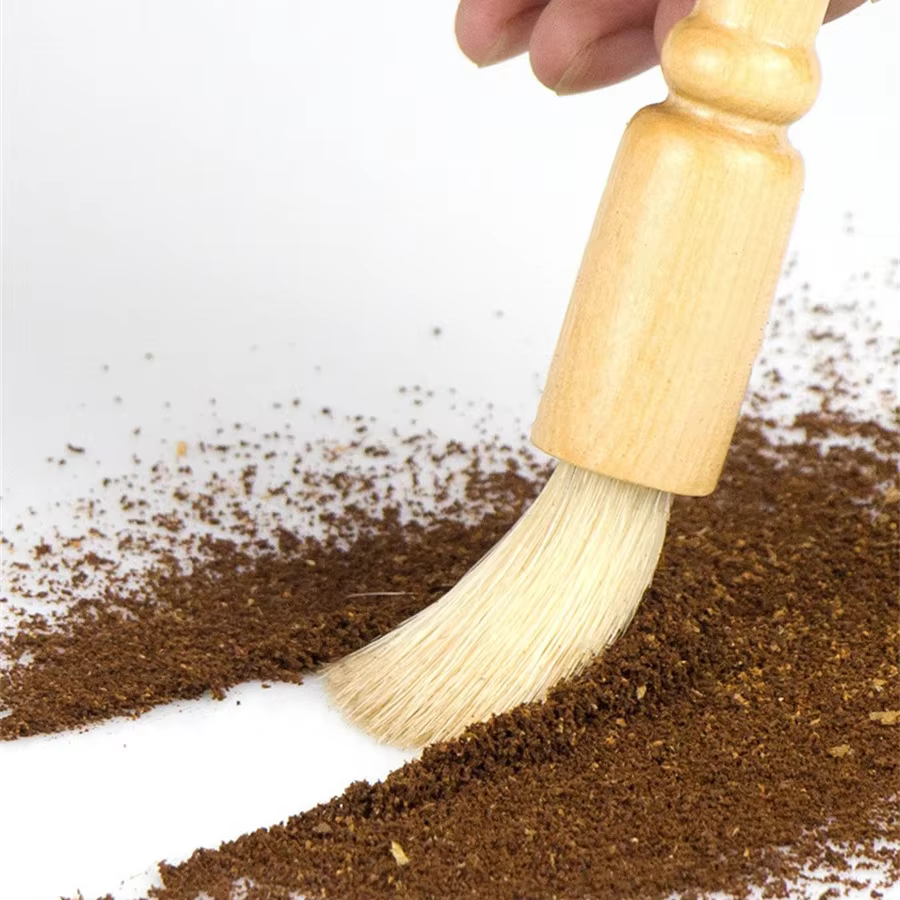 Ensemble de 5 brosses à expresso - Brosse de nettoyage en bois pour moulin à café et machine
