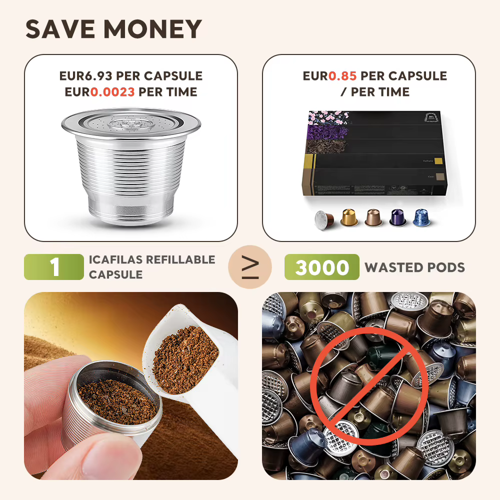 ICafilas – Capsule de café rechargeable pour machine à café Nespresso
