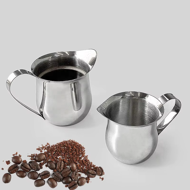 Pichet à café et à lait en acier inoxydable de 2/3/5/7 oz avec bec verseur