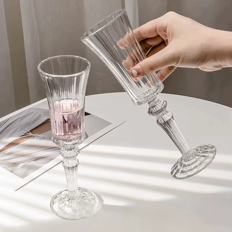 Verre à Champagne rayé rétro français