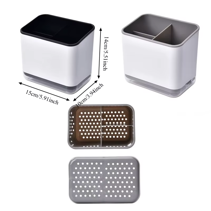 Boîte de rangement pour baguettes et vaisselle domestique. Fond avec bac de vidange. Cage