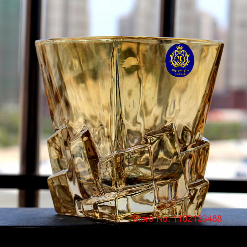 Verres à whisky en cristal doré pour la maison