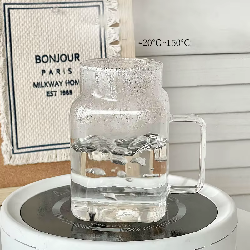 Tasse en verre portable avec couvercle en bambou pour fille