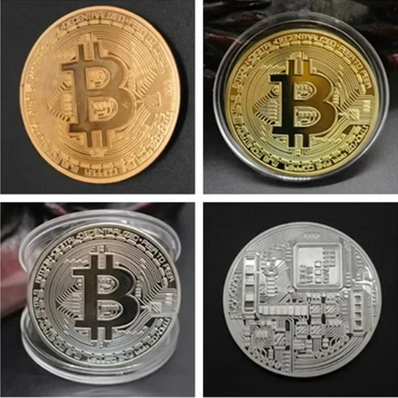 5 pièces plaqué or Casascius Art Collection cadeau crypto commémoratif physique métal antique imitation Bitcoin pièce à collectionner