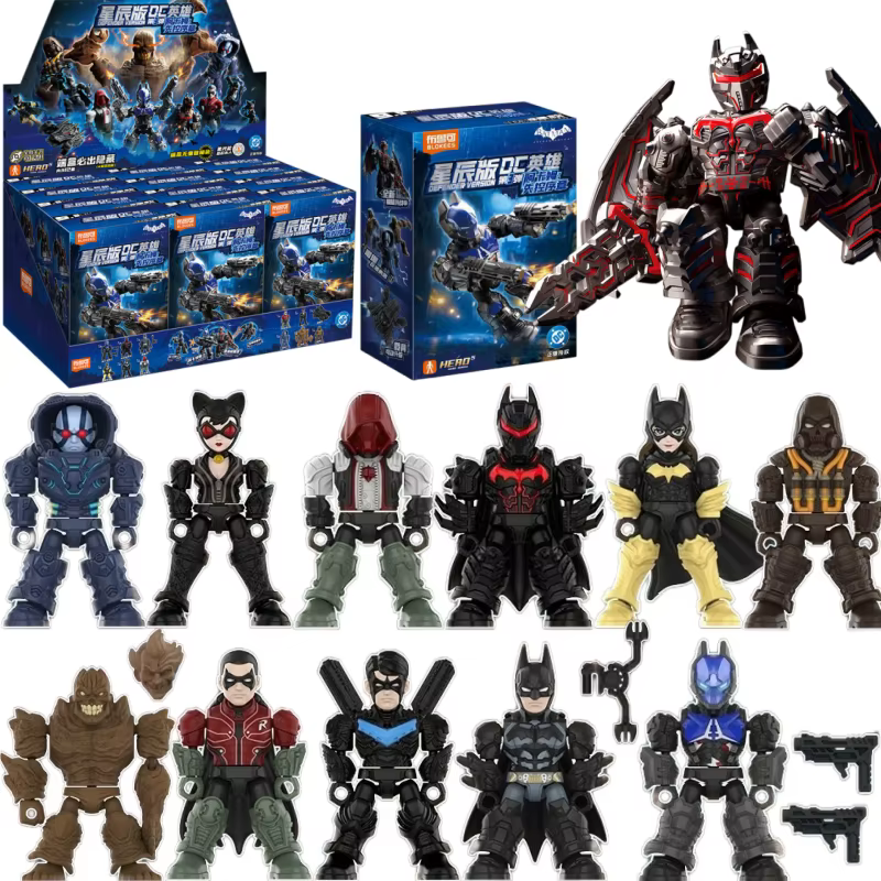 BLOKEES Original DC Hellbat Arkham Knight Catwoman DEFENDER VERSIDN V03 Justice League Batman Figurine d'action à assembler