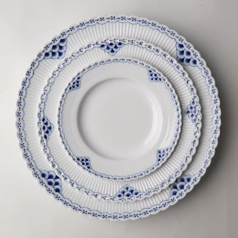 Assiette en céramique bleue Princesse