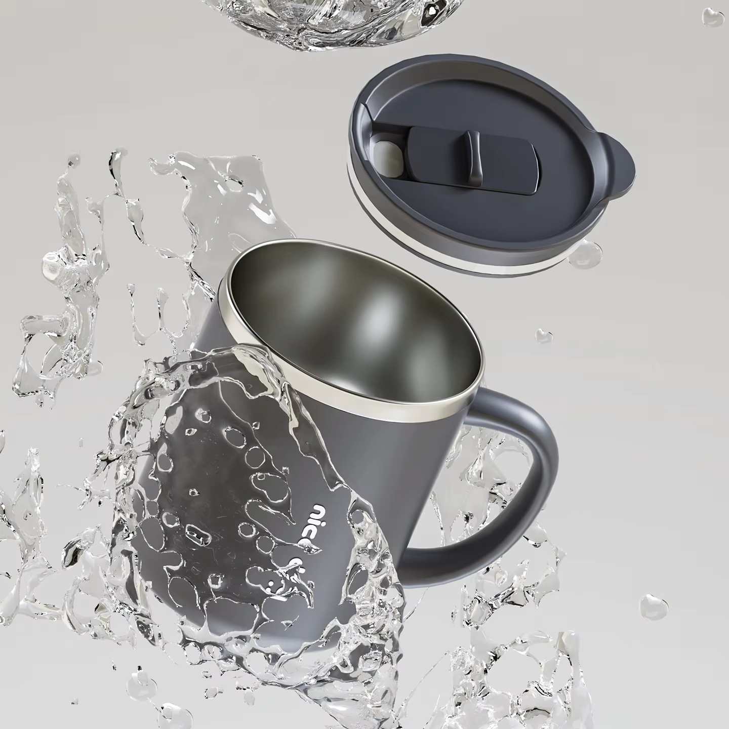 Mug à café isotherme double paroi 400 ml avec couvercle