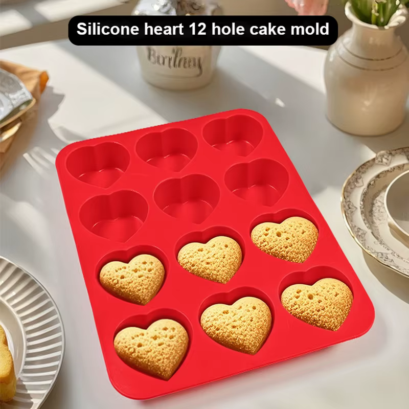 12 tasses moule en Silicone Muffin Cupcake plat de cuisson antiadhésif lave-vaisselle micro-ondes sûr