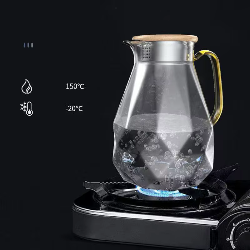 Théière en verre transparent résistant à la chaleur