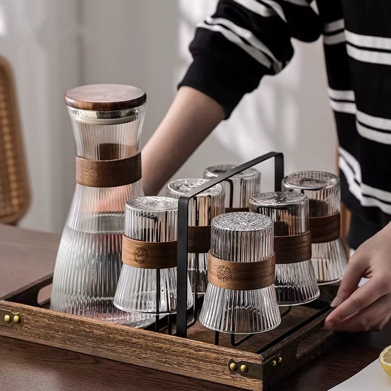Ensemble de tasses créatives en verre résistant à la chaleur