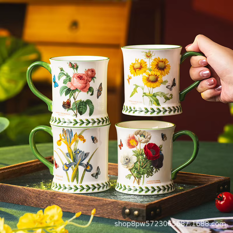 Tasse à café en céramique de style pastoral créatif