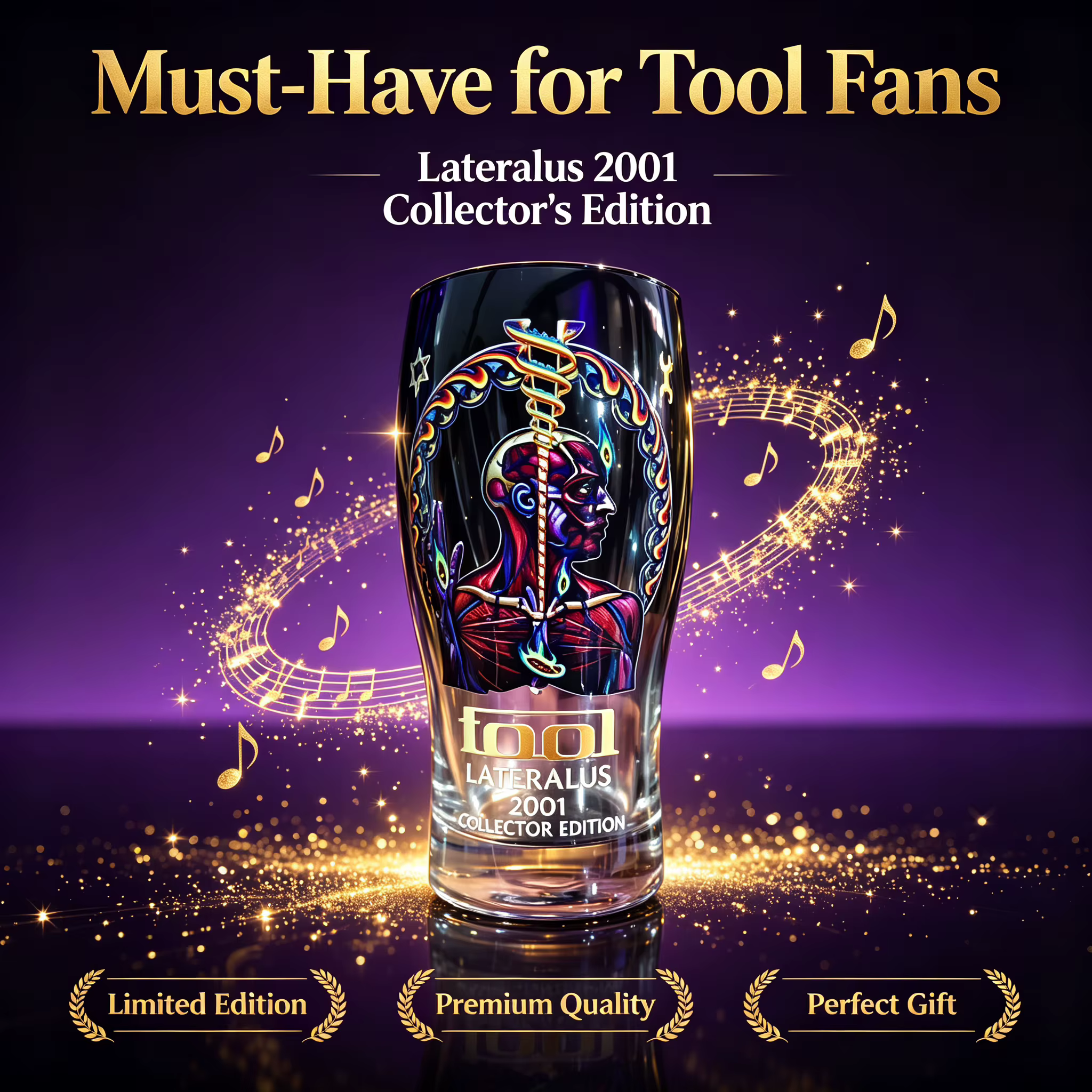 Verre à bière premium Tool Lateralus 2001 Collector's Edition - Cadeau unique pour les fans de rock