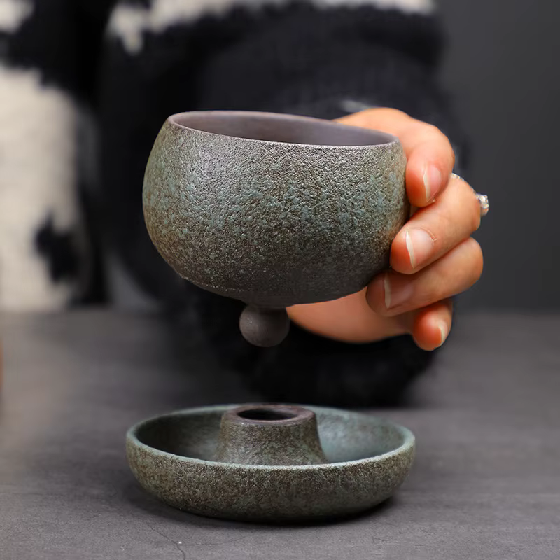 Petite tasse à café ronde en céramique créative avec soucoupe 5oz 150ml