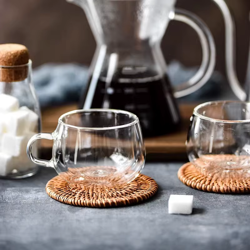 Ensemble de tasses à café en verre à Double paroi de 100/200ml