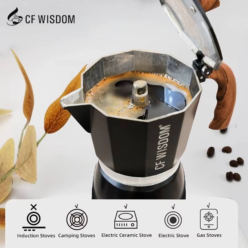 CF WISDOM Cafetière moka à valve unique 300ML