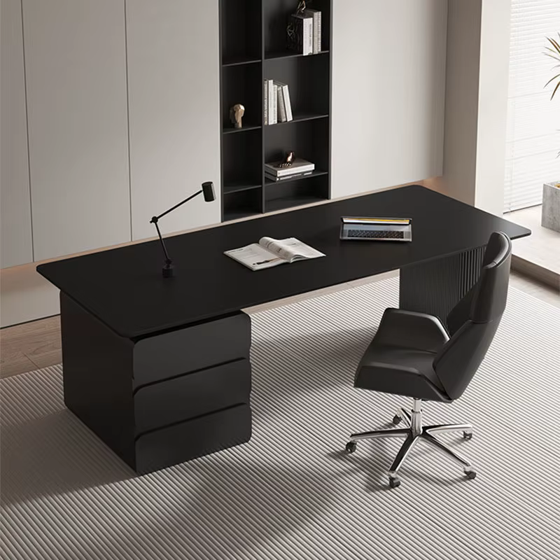 Bureau d'ordinateur moderne, de jeu, de réception et de travail, avec tiroir, de luxe, décoratif, mobilier de salon