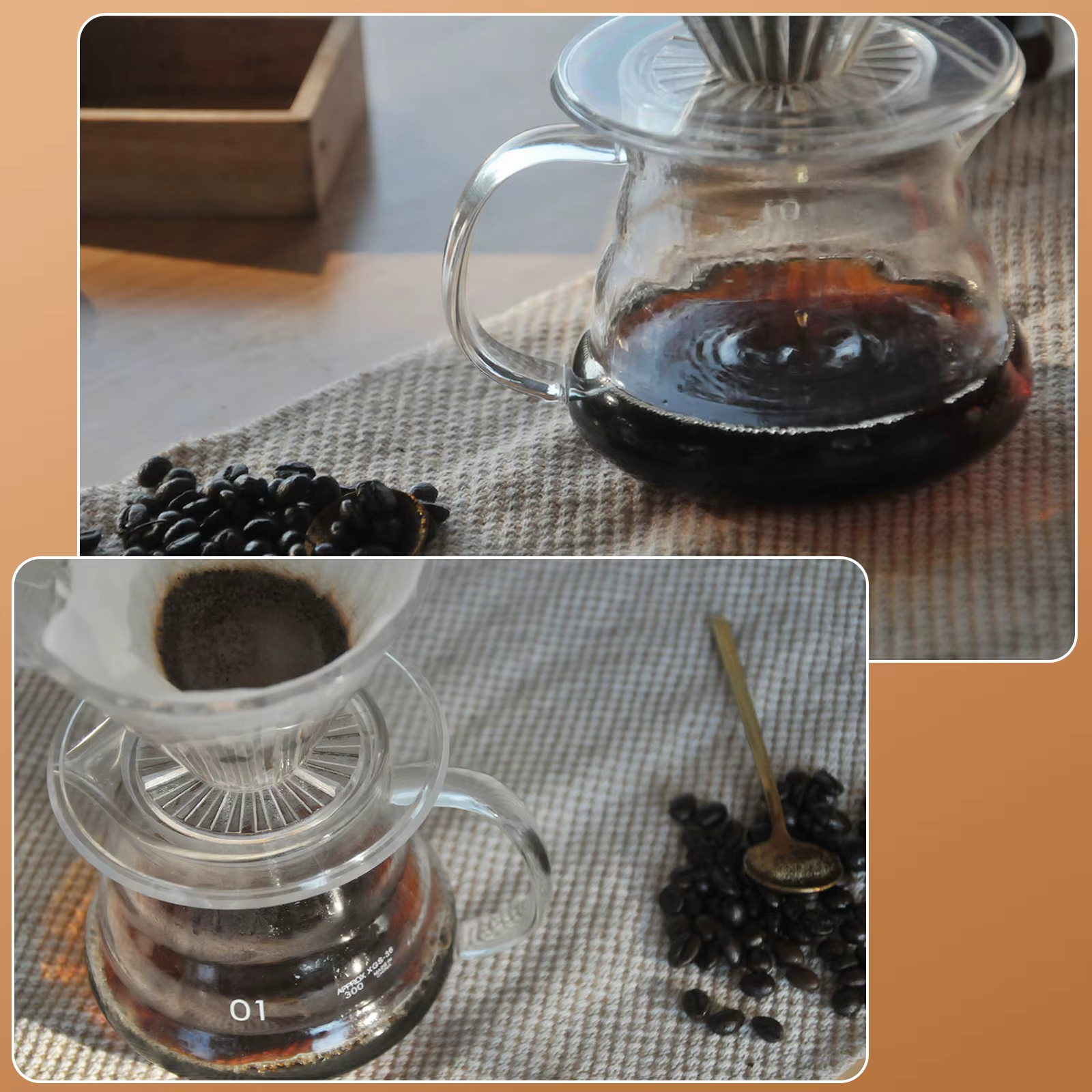 Ensemble de cafetière en verre artisanal avec couvercles