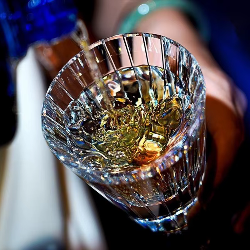 Fil de musique verres en cristal tasse à whisky verre à vin Unique cadeau pour ami chaîne géométrique Cognac renifleur