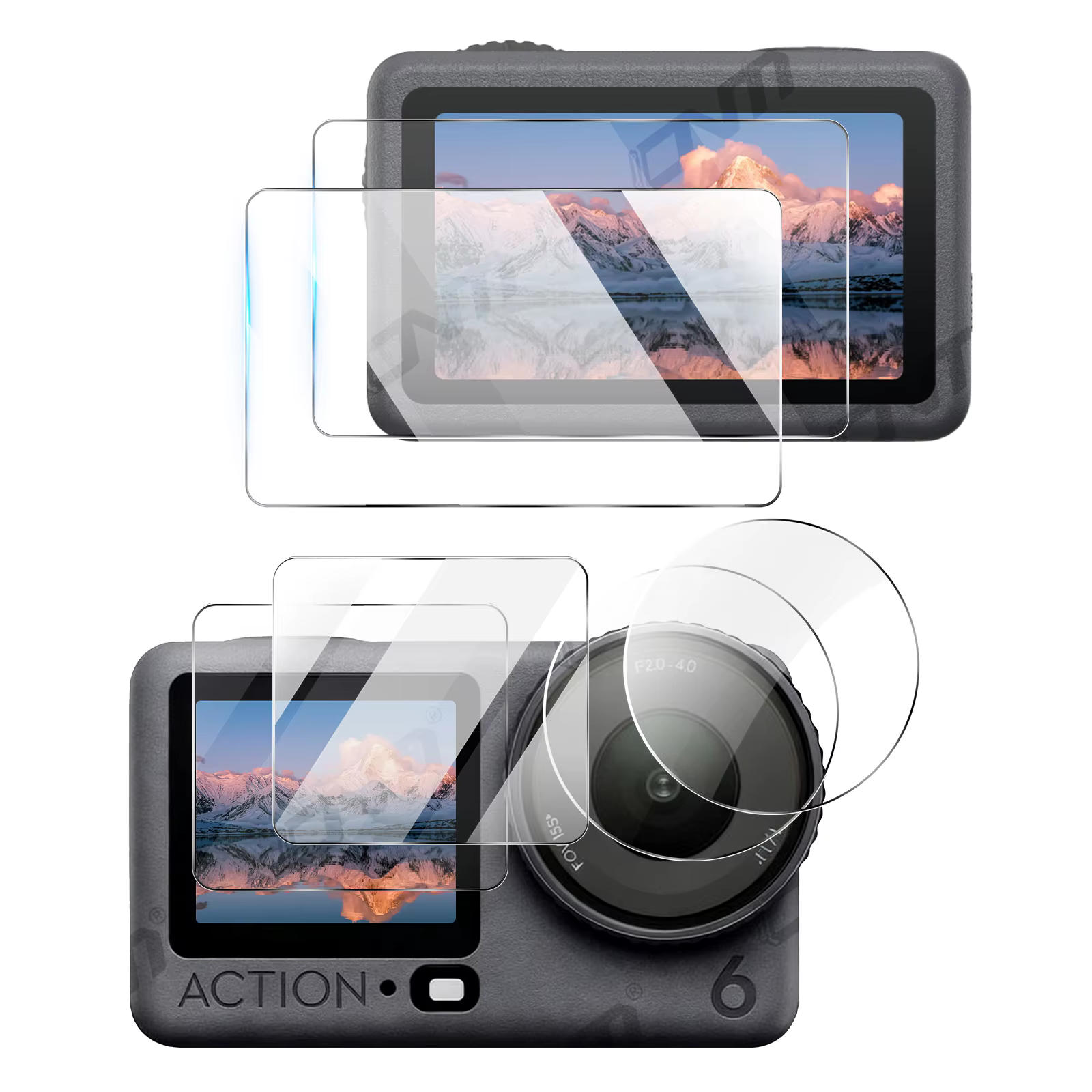 Protecteur d'écran en verre trempé pour DJI Action 6 - 9H, anti-rayures, anti-empreintes digitales, HD, transparent, sans bulles, installation facile