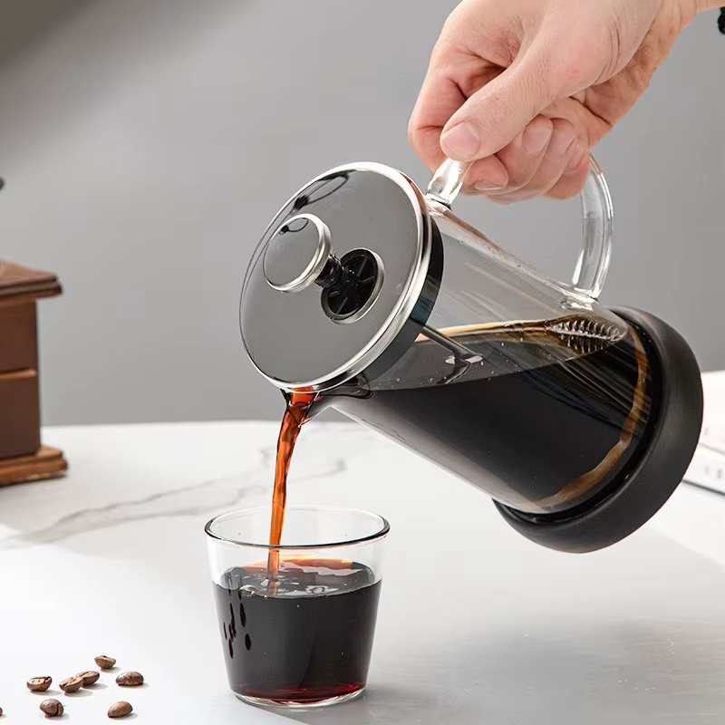 Cafetière à piston, presse à café en verre borosilicate résistant à la chaleur