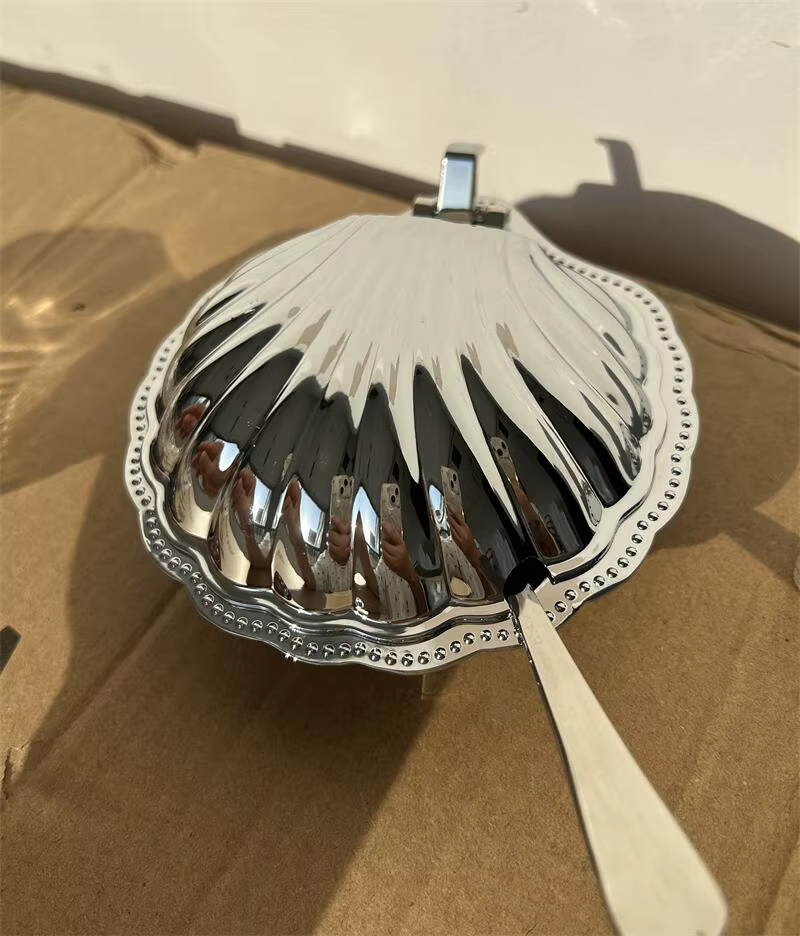 Assiette de fruits de coquille européenne en acier inoxydable
