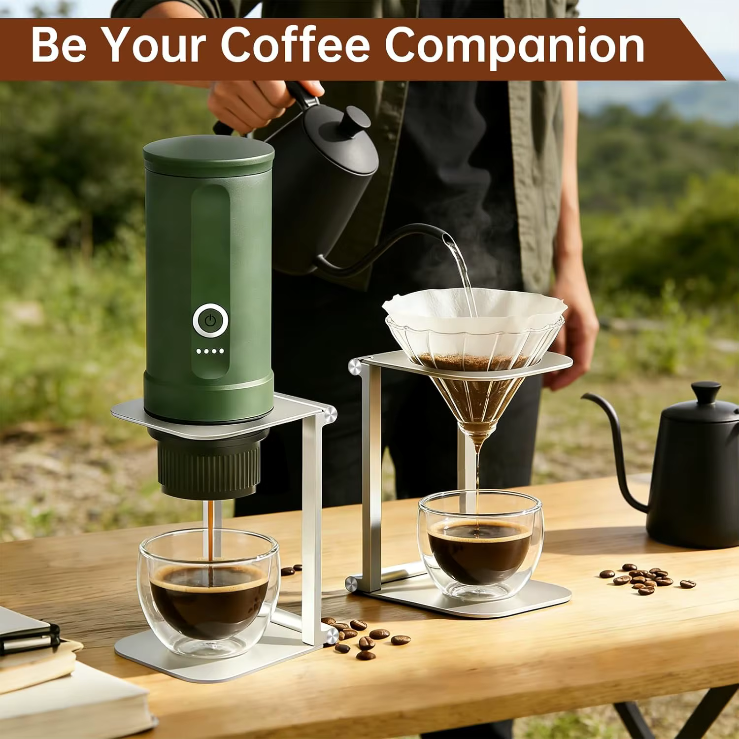 Support pliable pour machine à café en alliage d'aluminium