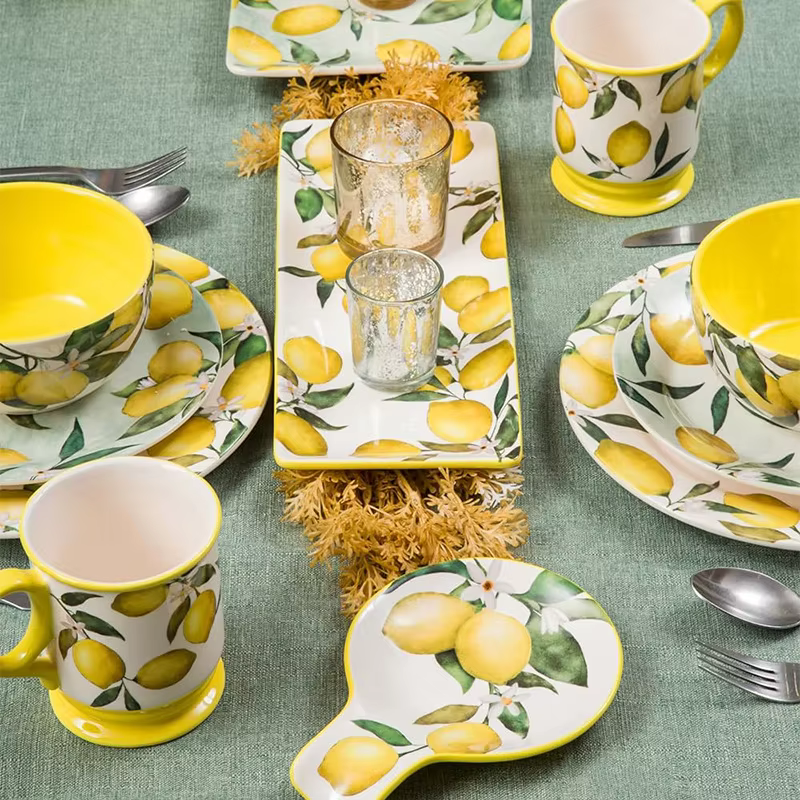 Assiette Créative en Céramique Style Citron pour Cuisine Maison